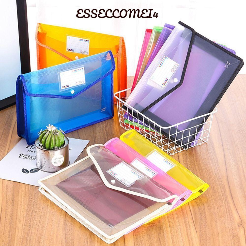 ESSECCOMEI4 A5 แฟ้มโฟลเดอร์ขนาดใหญ่ความจุกันน้ํา PVC กระเป๋าแฟ้ม Organizer