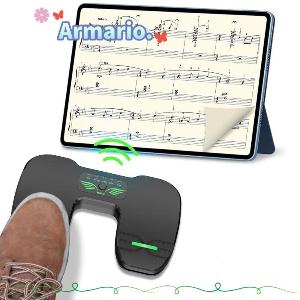 ARMARIO Wireless Page Turner, Silent Operation Universal Page Turner Pedal, แท็บเล็ตอ่านทนทาน Ergono