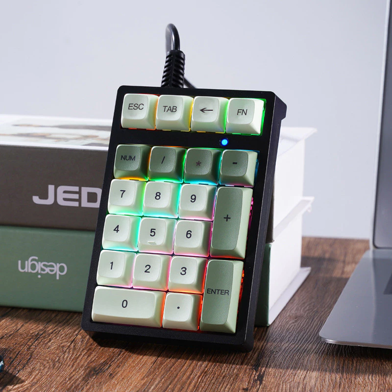 คีย์บอร์ดไร้สาย Bluetooth Caru Duck T21 แกนสีเขียว RGB thumbnail 5