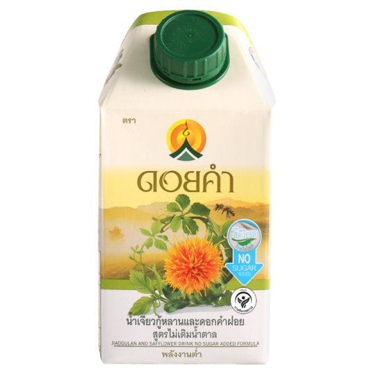 [สินค้าส่งด่วน] ดอยคำ น้ำเจียวกู้หลานและดอกคำฝอย สูตรไม่มีน้ำตาล 500 มล. DOI KHAM JIAOGULAN AND SAFFLOWERDRINK NO SUGAR