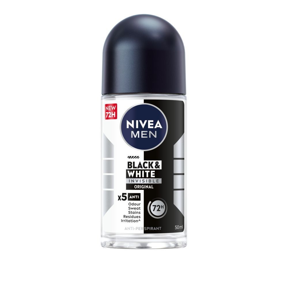 [สินค้าส่งด่วน] นีเวียดีโอฟอร์เมนแบล็คไวท์โรลออน50มล NIVEA DEO FM BLACK WHITE ROLL ON 50ML