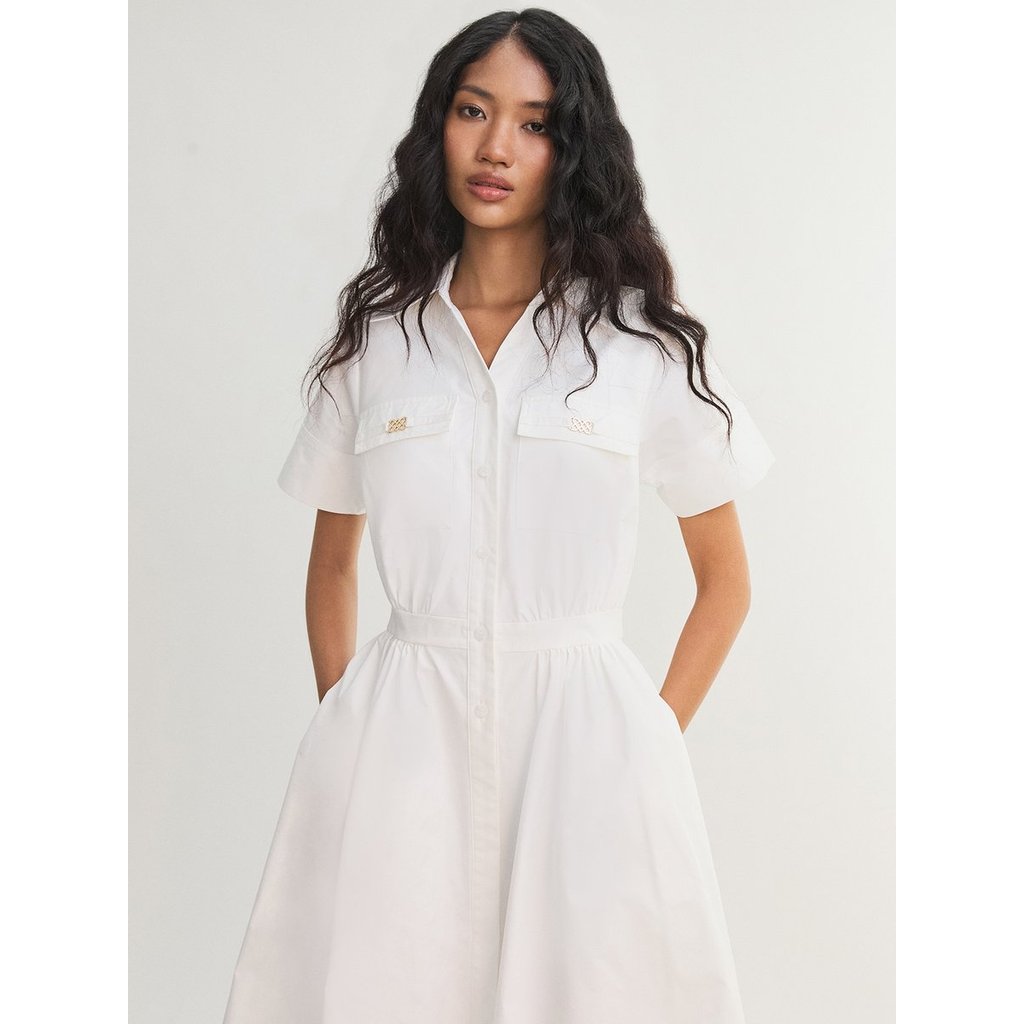 [Pomelo] เดรสยาวปานกลาง / Shirt Midi Dress
