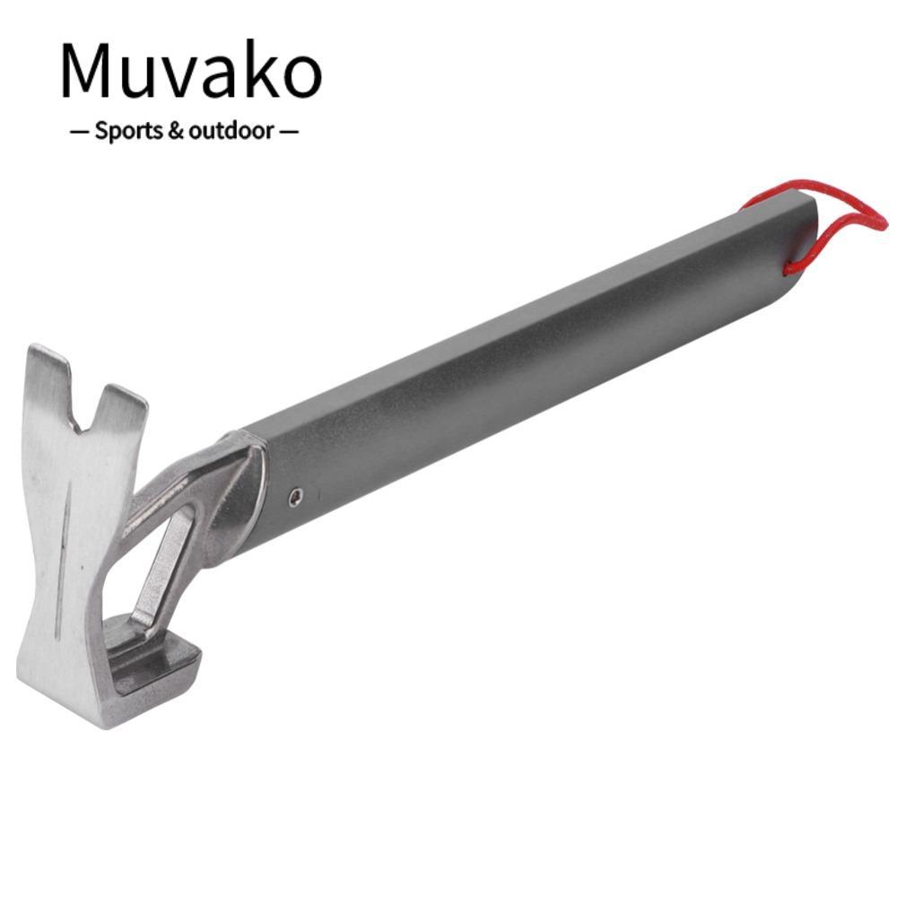 MUVAKO ค้อนแคมป์ปิ้ง, อลูมิเนียมอัลลอยด์สีเทาเต็นท์ Stake Hammer, ทนทาน Heavy Duty แบบพกพา Camping C