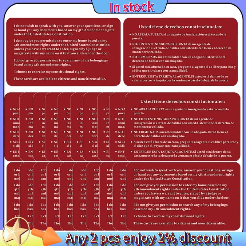 ในสต็อก-Know Your Rights Card English Spanish Constituical Rights 20PCS