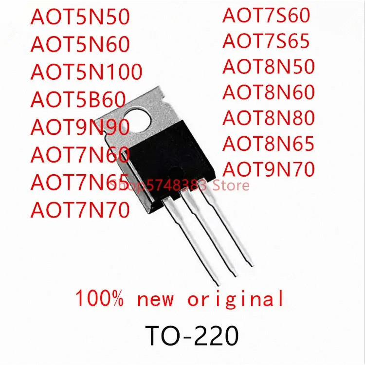 5pcs AOT5N50 AOT5N60 AOT5N100 AOT5B60 AOT9N90 AOT7N60 AOT7N65 AOT7N70 AOT7S60 AOT7S60 A7N65 A8A60 AO