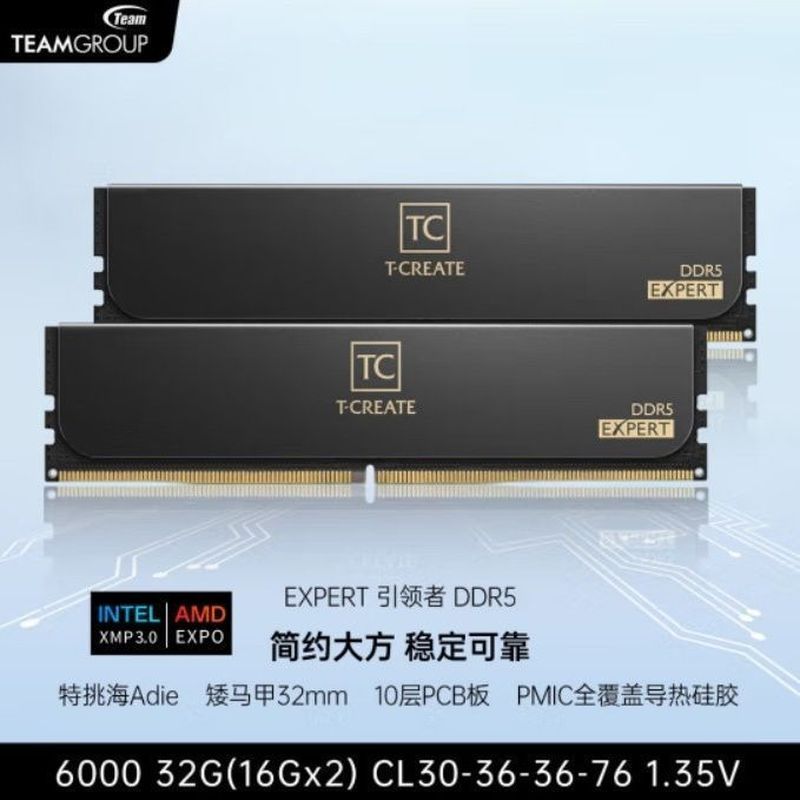 Team Group Leader D5 Set 32G6000/6400 (16G x 2) สีดํา สีขาว C30/C32 Hynix m