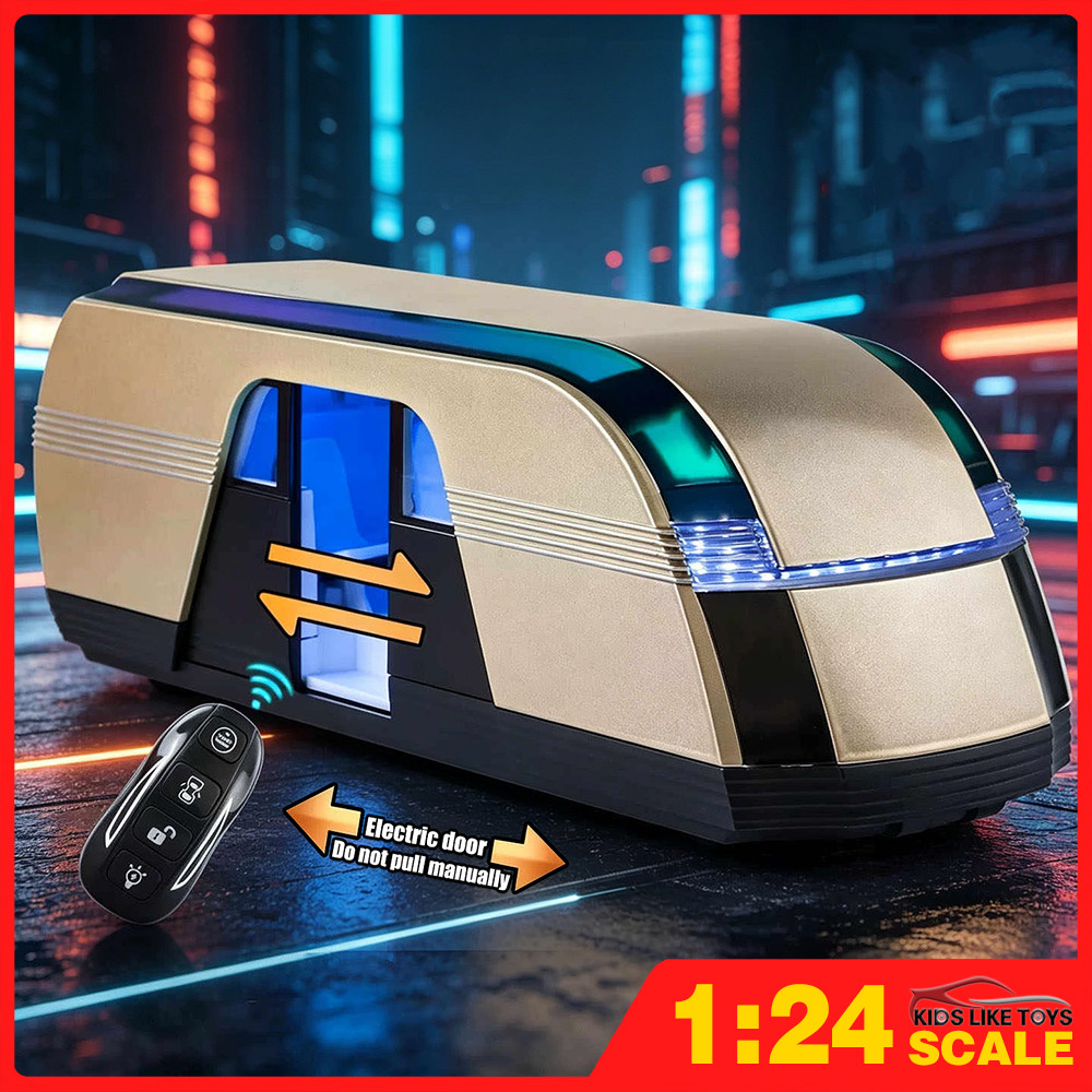 KLT 1:24 Tesla Robovan Autonomous รถบัส Diecast รุ่นรถยนต์ของเล่นคอลเลกชันของขวัญสําหรับเด็กเด็กผู้หญิง