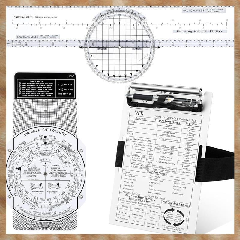 [KYG] Aviation Pilot Tools Kit E6b Flight Computer Calculator Aviation Aluminium Kneeboard Essential
