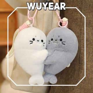 IWUYEAR พวงกุญแจตุ๊กตา,กอดซีลกระเป๋าพกพา Charm,ตุ๊กตาแม่เหล็กตู้เย็นแม่เหล็กของขวัญ