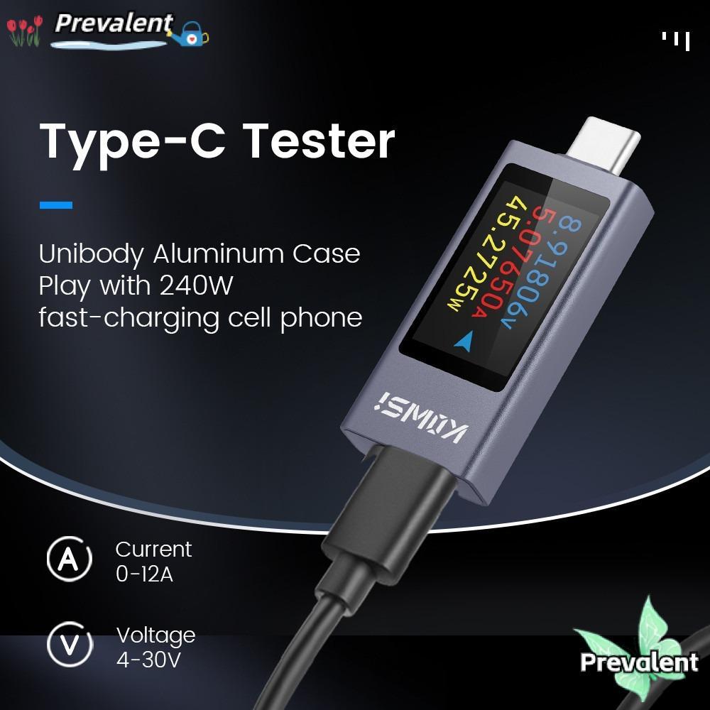 PREVALENT Power Meter Tester, DC 4-30V 0-12A KWS-2303C Current and Voltage Monitor, Type-C PD แบตเตอ