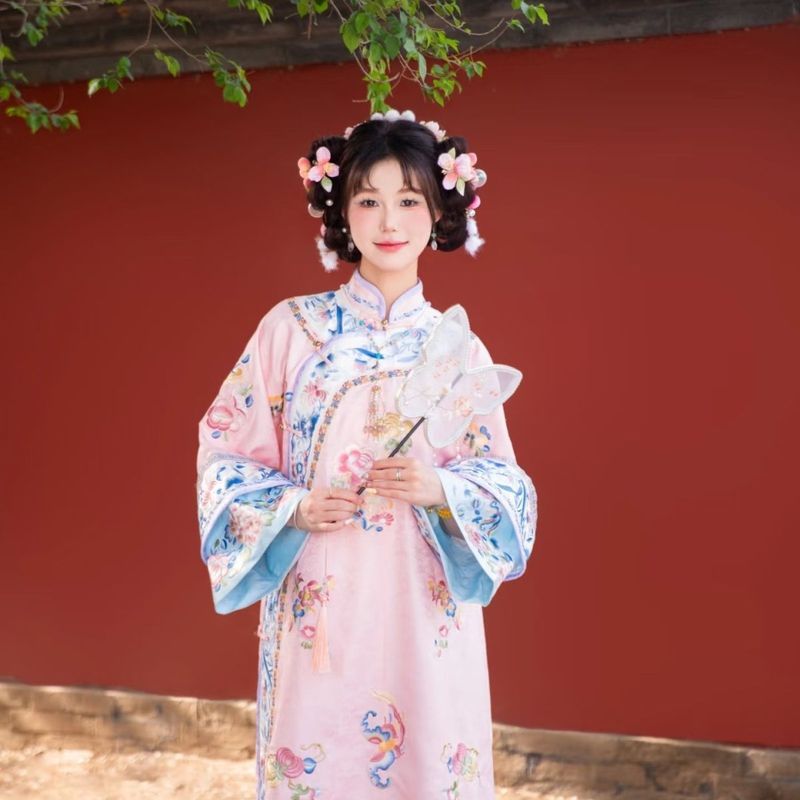 พิมพ์เครื่องแต่งกายโบราณ Qing Dynasty Cheongsam Cheongsam Hanfu Qing Dynasty Concubine เครื่องแต่งกา
