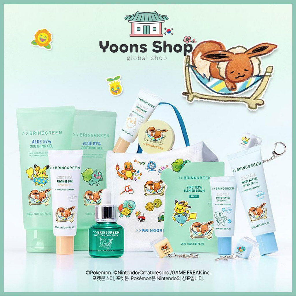 [Bring Green x Pokémon Edition] เซรั่มบำรุงผิว Zinc Teca Trouble / เจลกันแดด Phyto Sun / เจลกันแดด Phyto BB Sun / เจลบำรุงผิว