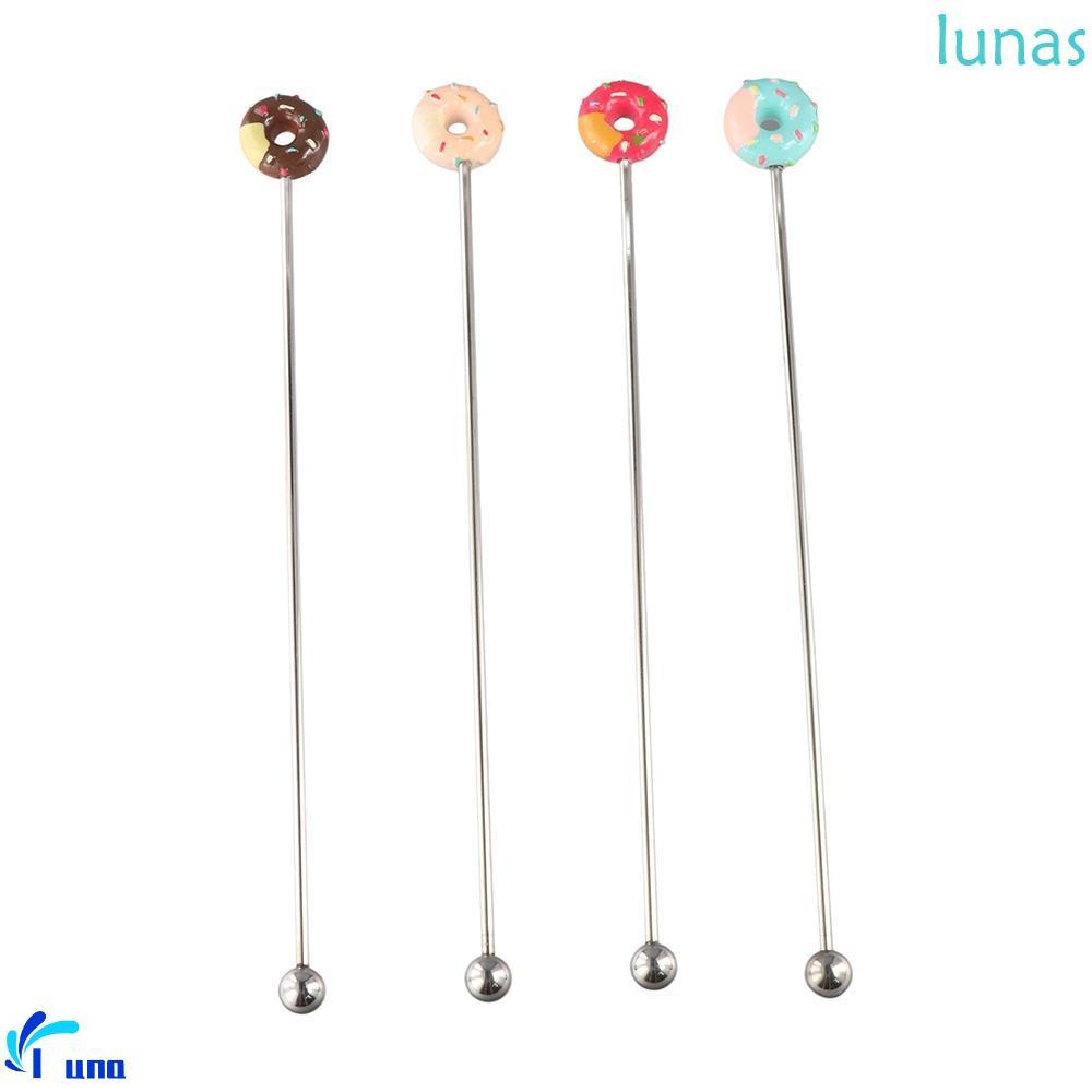 LUNASOL Swizzle Stick Cute Party Mix Kitchen Donut Shape Drink Mixer