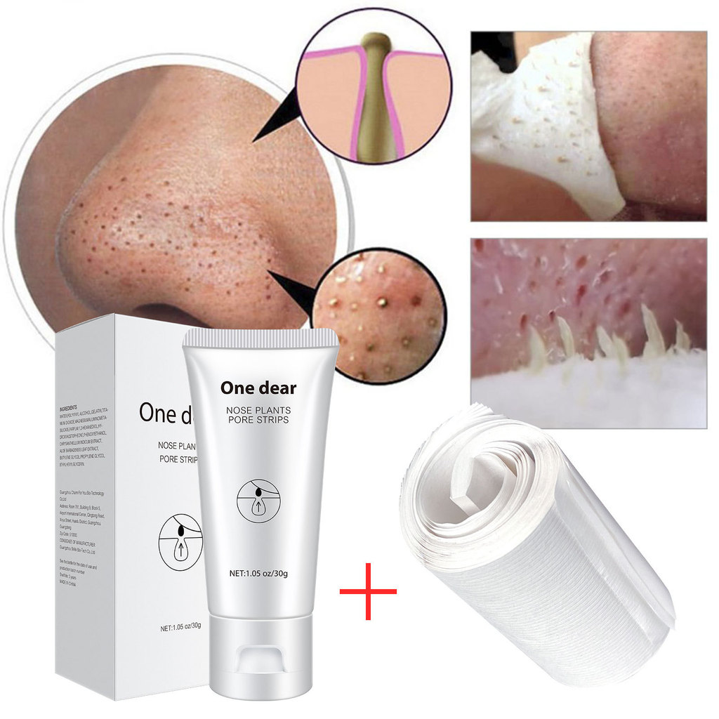 Popular~Blackhead nose mask set60Sheet mask for blackhead removal, peel-off facial cleansing nose ma