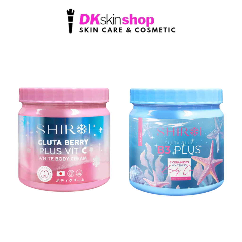 ชิโรอิ กลูต้าเบอร์รี่ พลัสวิตซี ไวท์บอดี้ครีม/บลู บีสาม พลัส เซเว่น เซราไมด์ Shiroi gluta (ปริมาณ 500g.) มี 2 สูตร