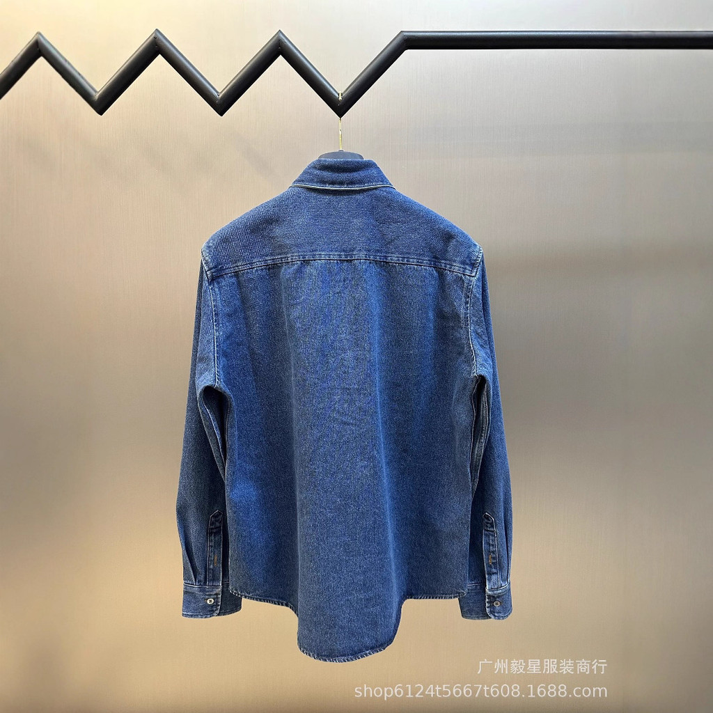 1:1！Original Standard Real Shot AMI 25FW Paris Denim เสื้อแจ็คเก็ต All-Match ยุโรปอเมริกัน Casual หล