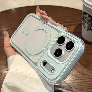 เคสโทรศัพท์แม่เหล็ก สําหรับ iPhone 17 Pro Max Air 16 15 14 Pro Max 16 Plus สีลูกกวาดกันกระแทกซิลิโคนอ่อนนุ่ม