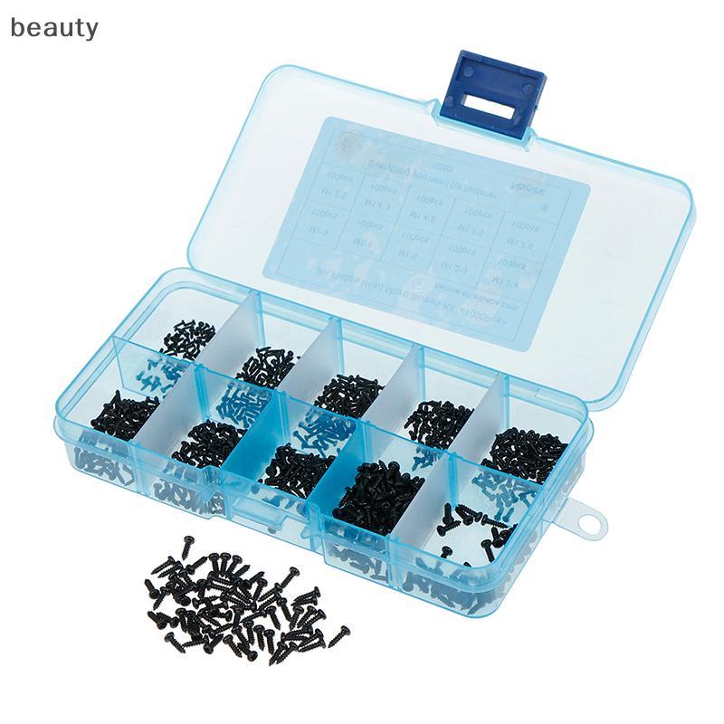 [beauty] 1000 ชิ้น/เซ็ต M1 M1.2 M1.4 M1.7 ผสม PA หัว micro สกรูหัวกลม TH