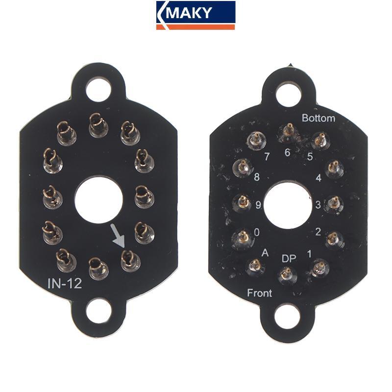 MAKY 1/4 ชิ้น 12pin เซรามิค Nixie Tube Holder Soet IN-12 Glow Tube Soet Tube Holder IN12 TH