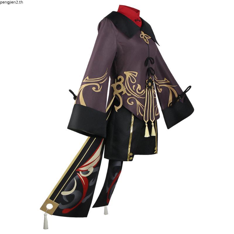 【ในสต็อก】ชุดคอสเพลย์อนิเมะ Game Genshin Impact HuTao Cosplay สไตล์จีน สําหรับผู้หญิง Halloween
