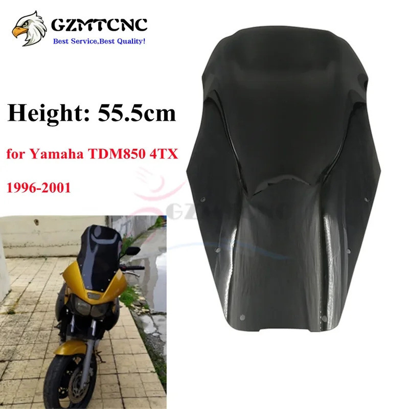 LY 55.5ซม.ยก Windscreen สำหรับ Yamaha TDM 850 4TX 1996-2001กระจก Visor Viser Deflector 96-01 TDM850ล
