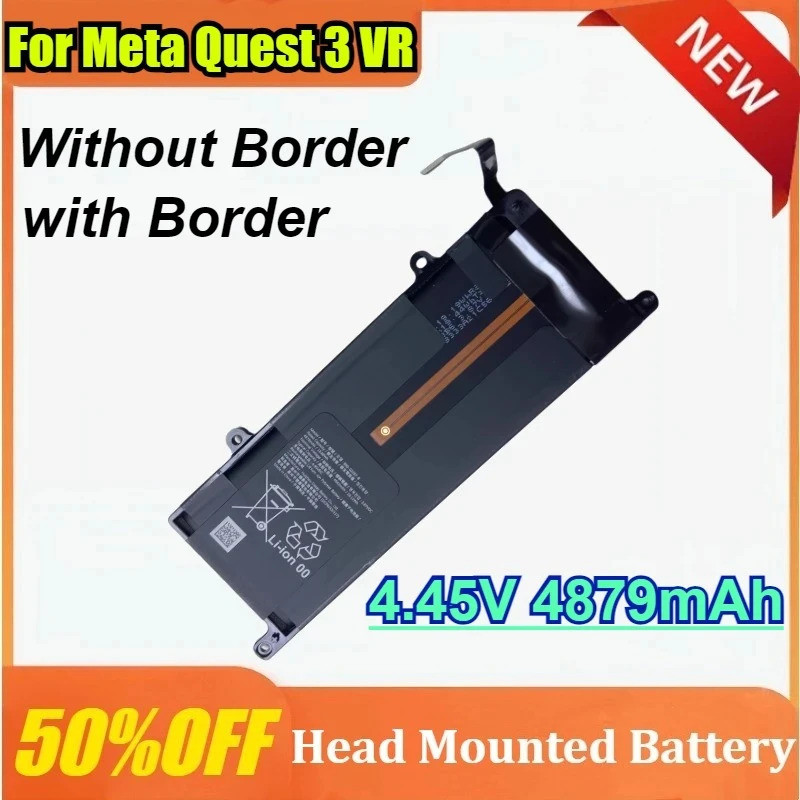 ใหม่ 4.45V 4879mAh สําหรับ Meta Quest 3 VR ชุดหูฟัง Li-ion Border แบตเตอรี่หัวติดตั้งแบตเตอรี่อุปกรณ