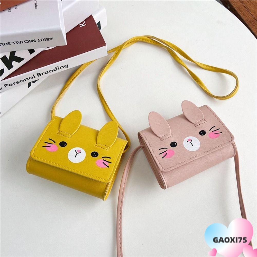 Gaoxi75 กระเป๋าถือขนาดเล็กสําหรับเด็ก,กระเป๋าสะพายเจ้าหญิงหนัง PU แบบพกพา,แฟชั่นกระต่ายน่ารักกระเป๋าใส่เหรียญเด็ก