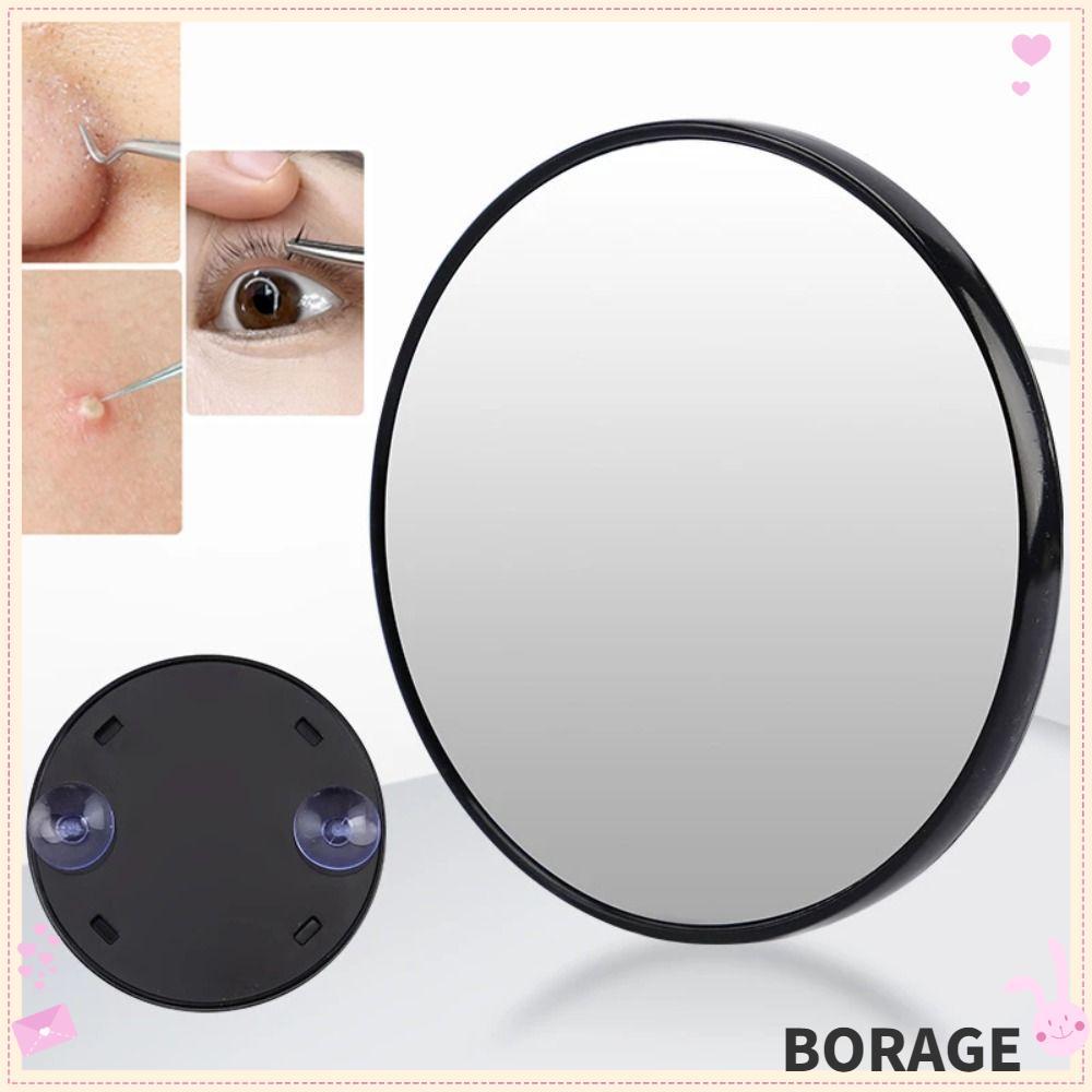 กระจกขยาย BORAG พร้อมกระจกแต่งหน้าทรงกลมแบบถ้วยดูด กระจกขยายสิวหัวดํา 5x/10x/15x
