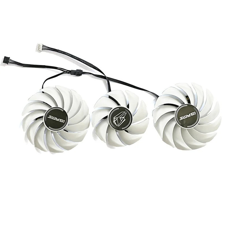 4pin 88 มม.75 มม.สําหรับ Geforce RTX 3080 3070 3060 Ti iGame Ultra OC สีขาว RTX3080 RTX3070 พัดลมกรา