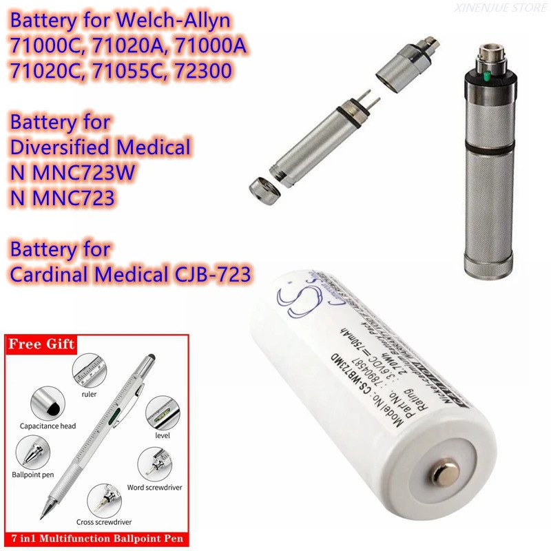 แบตเตอรี่ทางการแพทย์ 3.6V/750mAh 78904587 สําหรับ Welch-Allyn 71000C,71020A,71000A,71020C,71055C,723