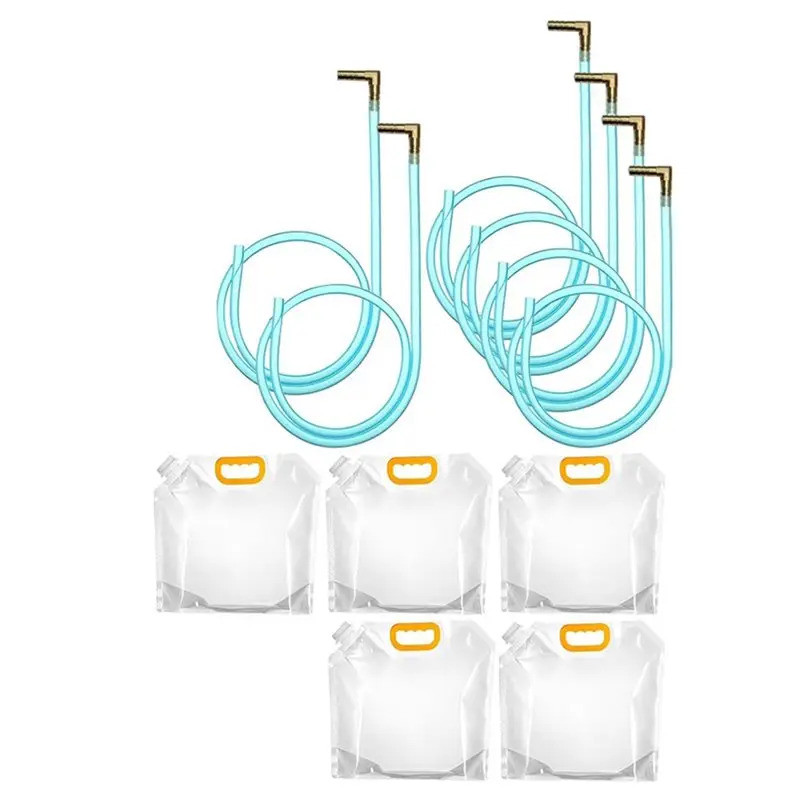 5 ชุด Maple Syrup Tapping Kit 5 ก๊อก 5 ชิ้นท่อ 5 ชิ้นกระเป๋า Maple Syrup Collector