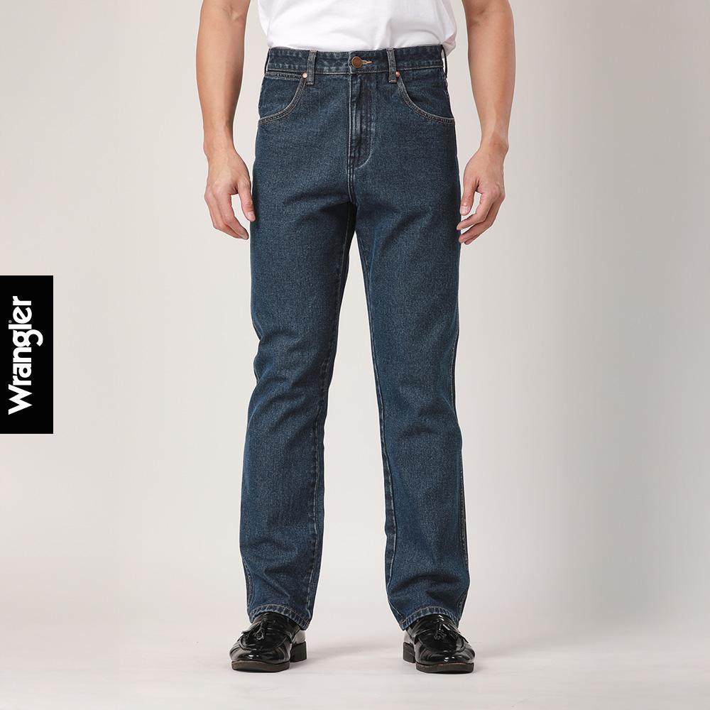 WRANGLER กางเกงยีนส์ผู้ชาย เอวกลาง ทรงตรง ทรง MWZ รุ่น WR F525MMWZF41 สียีนส์กลาง ราคา ถูกที่สุด ดีลบีเคเค