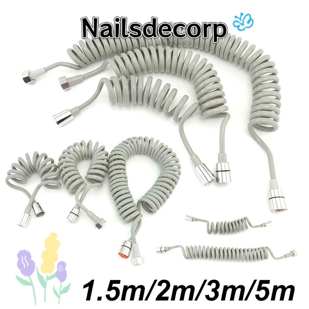 NAILS 1 ชิ้น Sprayer เชื่อมต่อท่อ,ยืดหยุ่นอุปกรณ์ห้องน้ําฤดูใบไม้ผลิท่ออาบน้ํา, 1.5 M/2 M /5 M Anti-