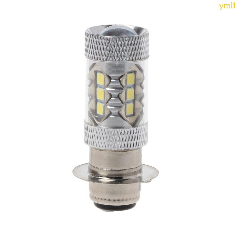 Yml1 รถจักรยานยนต์ LED ไฟหน้าหมอกหลอดไฟ PX15D H6 80W 6500K 16 หลอดไฟ LED
