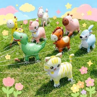 ลูกโป่งมีล้อสัตว์ Animal Balloon ลูกโป่งสัตว์การ์ตูน บอลลูนเดินได้ ของตกแต่งปาร์ตี้ พร้อมส่งจากไทย