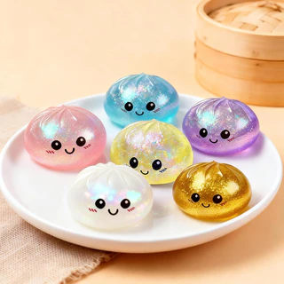 1-5 ชิ้นลูกปัดลึกลับ Squishy Bun, 5.5 ซม.Glitter Crunchy Squeeze ของเล่น, Surprise กล่องตาบอด Party Favors
