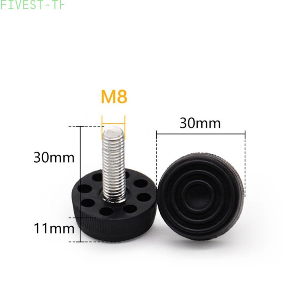 ⭐FIVESTARS⭐10 Pack Adjustable Height Feet Black Plastic Metric Thread M6 30 20mm M8 30 20mm