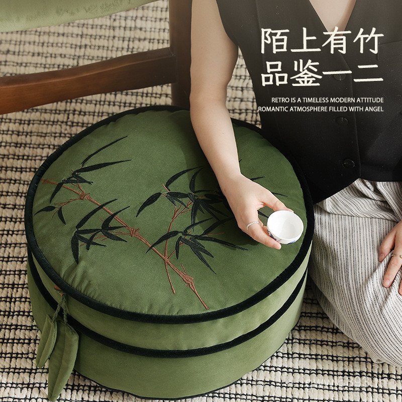 Tami Futon ใหม่เบาะพรีเมี่ยมระเบียงไม่ไม้ไผ่จีนห้องนั่งเล่นลอย Futon Pier ปัก Futon หน้าต่างยุบนั่ง 