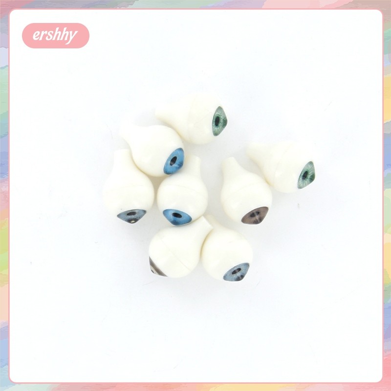 [ershy] 8 ชิ้น 14 มม.พลาสติกรอบอะคริลิคตา Eyeballs สําหรับตุ๊กตา DIY ทํา Accs