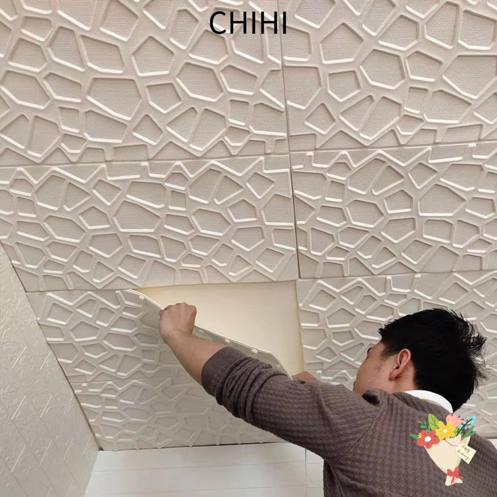 ชีฮิ โฟมเพดาน, สติ๊กเกอร์ติดผนังกันน้ําแบบมีกาวในตัว, ป้องกันการชนกัน 35*35 ซม. ปอกและติดพื้นหลังวอลล์เปเปอร์ตกแต่งห้องเตียง