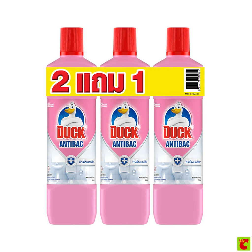 เป็ด น้ำยาทำความสะอาดห้องน้ำ สูตร 1 กลิ่นพิ้งค์สมูท 900 มล. แพ็ค 2 แถม 1