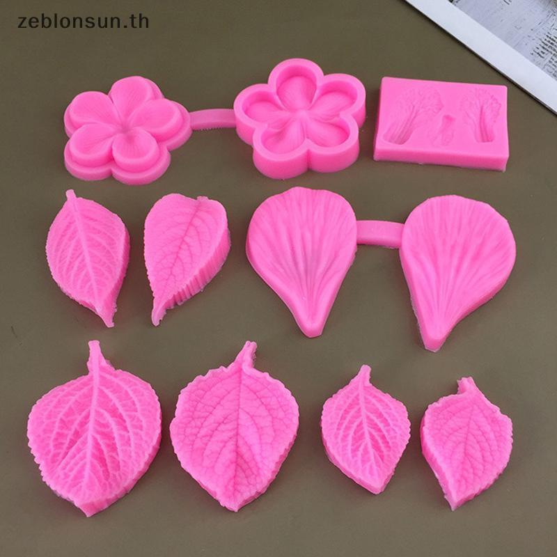 zeblonsun ใบดอกไม้ F Ondant เค้กซิลิโคนแม่พิมพ์ DIY ช็อกโกแลต ขนมหวาน เบเกอรี่ ตกแต่ง