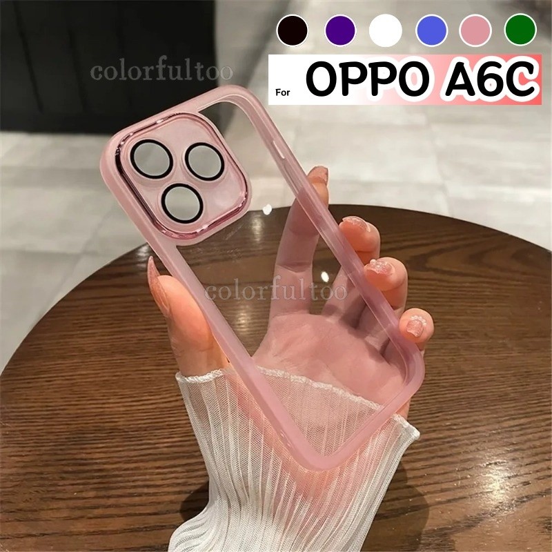 OppoA6C 2026 แฟชั่นซิลิโคนโปร่งแสงสําหรับ Oppo A6C OppoA6 CA 6C 6 C 4G 5G กล้องกันชนคู่กันกระแทกฝาหลังปลอก