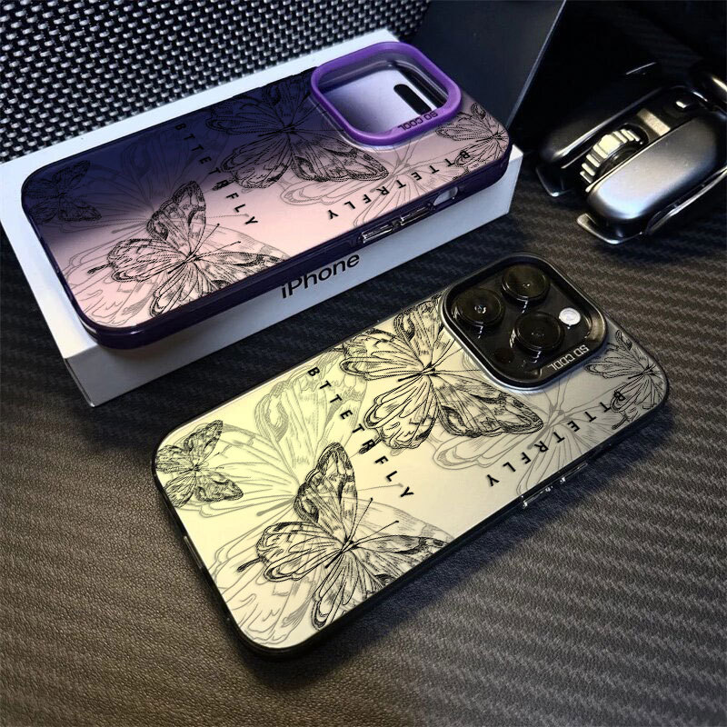 เคส สำหรับsamsung A03 A04 A05 S A12 A13 A14 A15 A25 A32 A33 A34 A50 A51 A52 4G A53 A54 A56 5G case กันกระแทก ผีเสื้อดำ