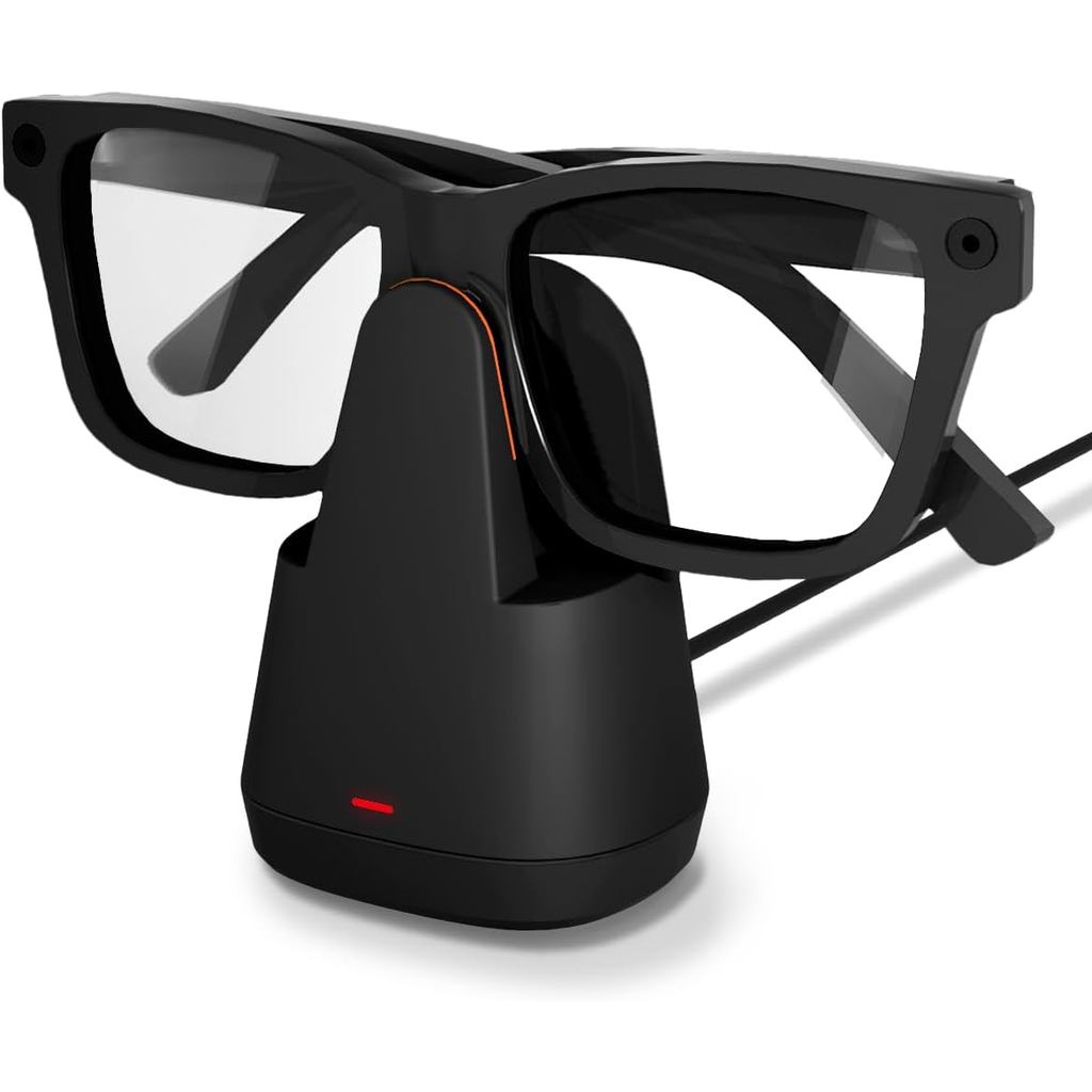 Doohoeek แท่นชาร์จสําหรับแว่นตา Meta Ray-Ban, สถานีชาร์จฐานป้องกันรอยขีดข่วนและถ่วงน้ําหนักสําหรับแว