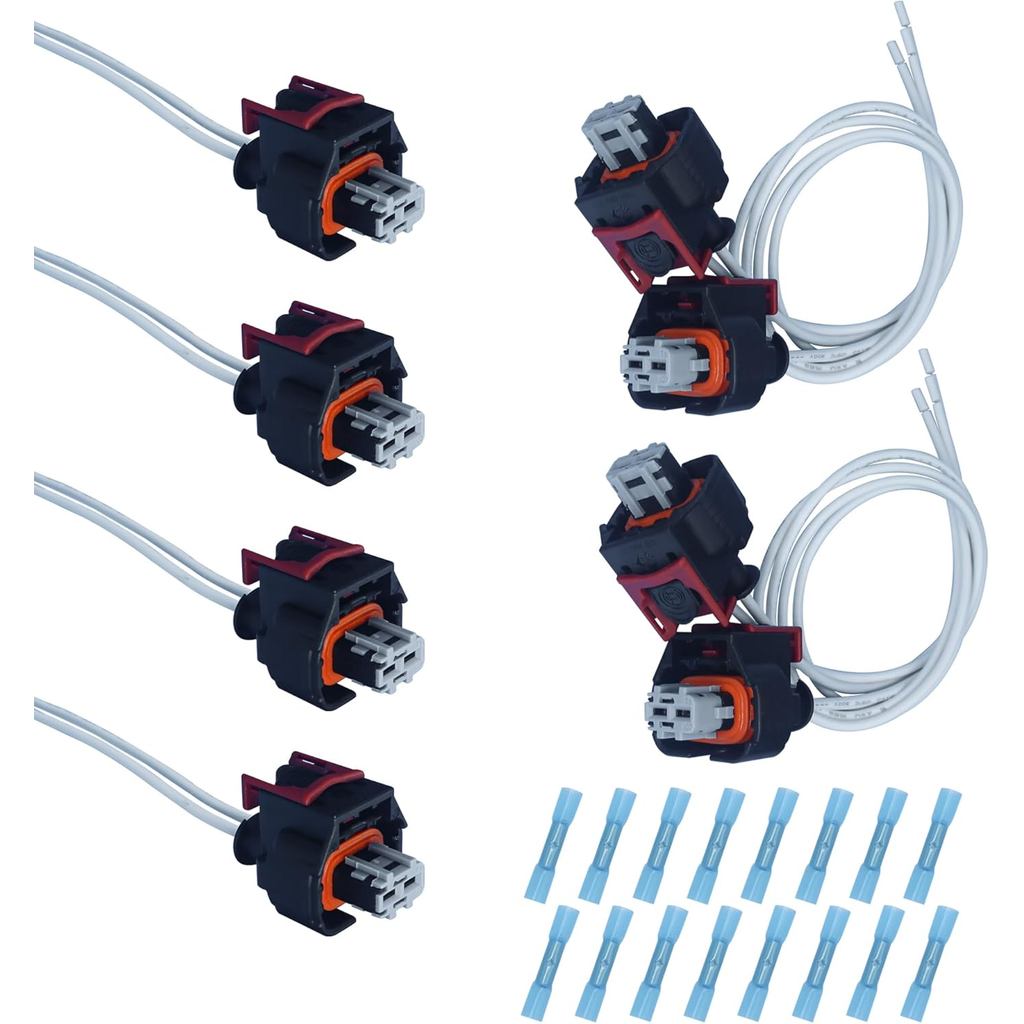 8PCS PT3739 การใช้หัวฉีด Pigtail Connector Kit - ใช้งานร่วมกับ Chevy GM 2017-2024 OEM 19368140 เปลี่