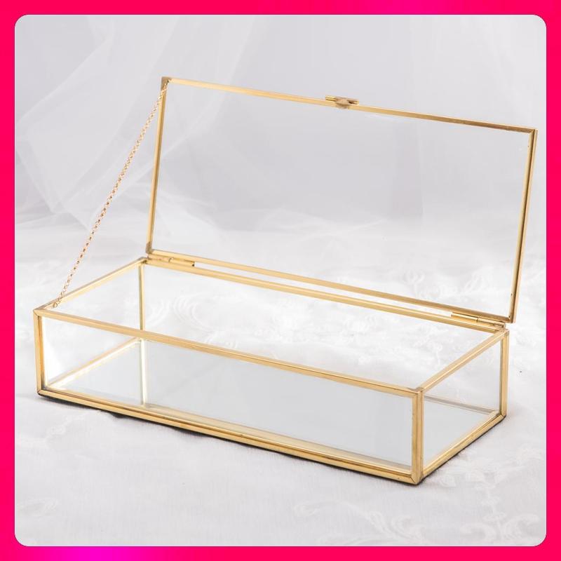 [ราคาต่ำที่สุด] Girls Cosmetics Case Earings Holder Jewelry Box for Home Desk Bedroom Decor