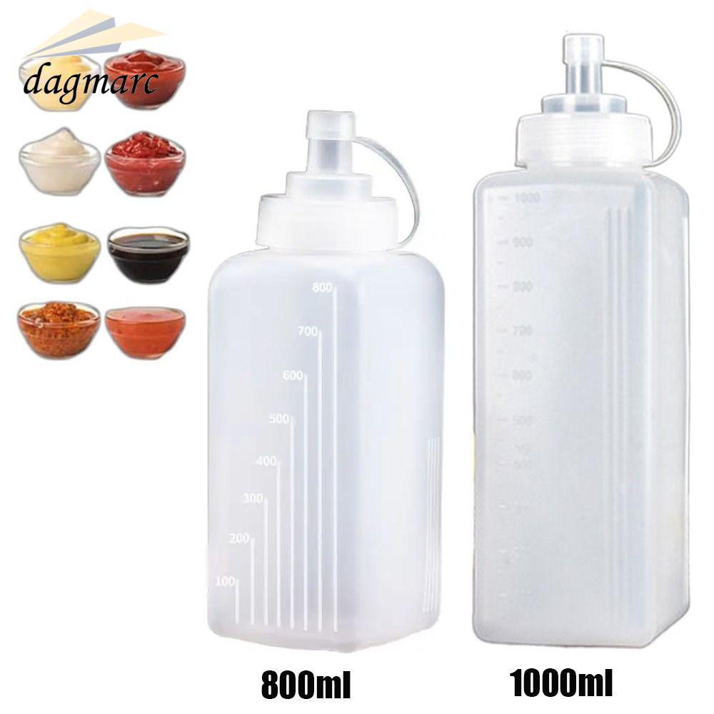 DAGMARC 800/1000ml ขวดบีบซอส, อุปกรณ์ครัว PE ขวดเครื่องปรุง, ซอสกันฝุ่นน้ําส้มสายชูขนมหวานซอสมะเขือเ