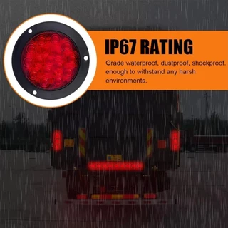 ไฟท้าย LED 16 ดวง 4 นิ้ว กันน้ำ IP67 12V-24V ไฟเบรก/ไฟเลี้ยว/ไฟถอยหลัง สำหรับรถบรรทุก รถพ่วง เทรลเลอร์ (สีแดง/เหลือง/ขาว)