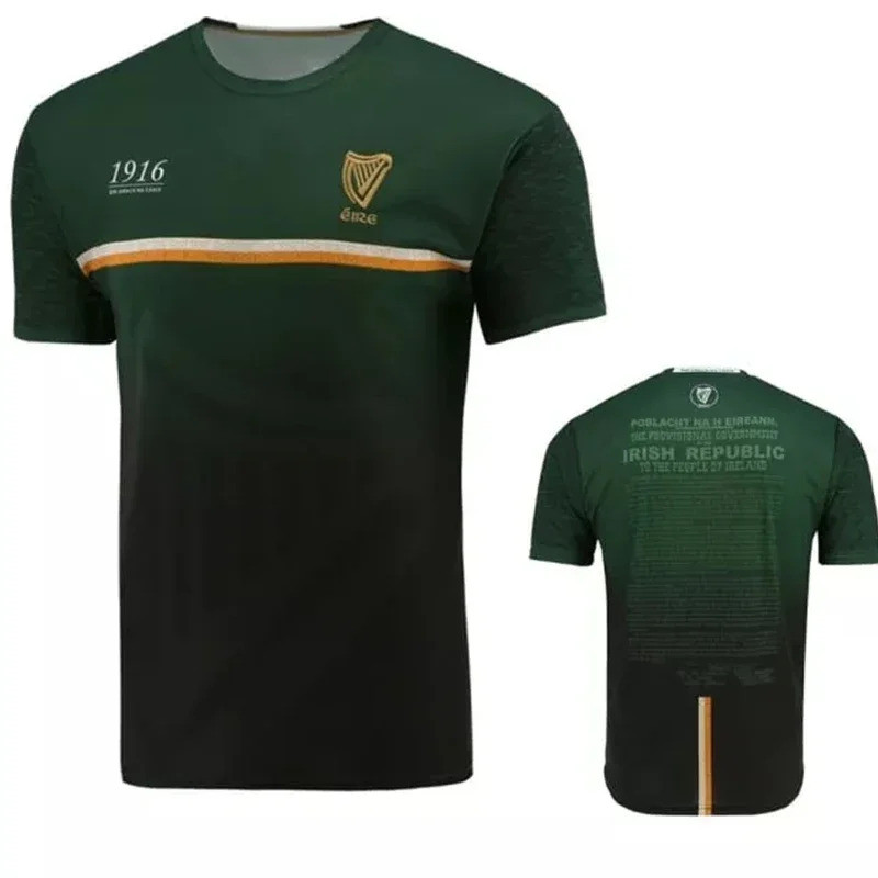 เสื้อยืดพิมพ์ลายฟุตบอล 3D แบบ Commemoration Jersey คอลเล็กชัน Collin's Ireland สำหรับผู้ชาย เสื้อคุณ